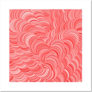 Red and White Swirly Peppermint Abstract Pattern Posters and Art